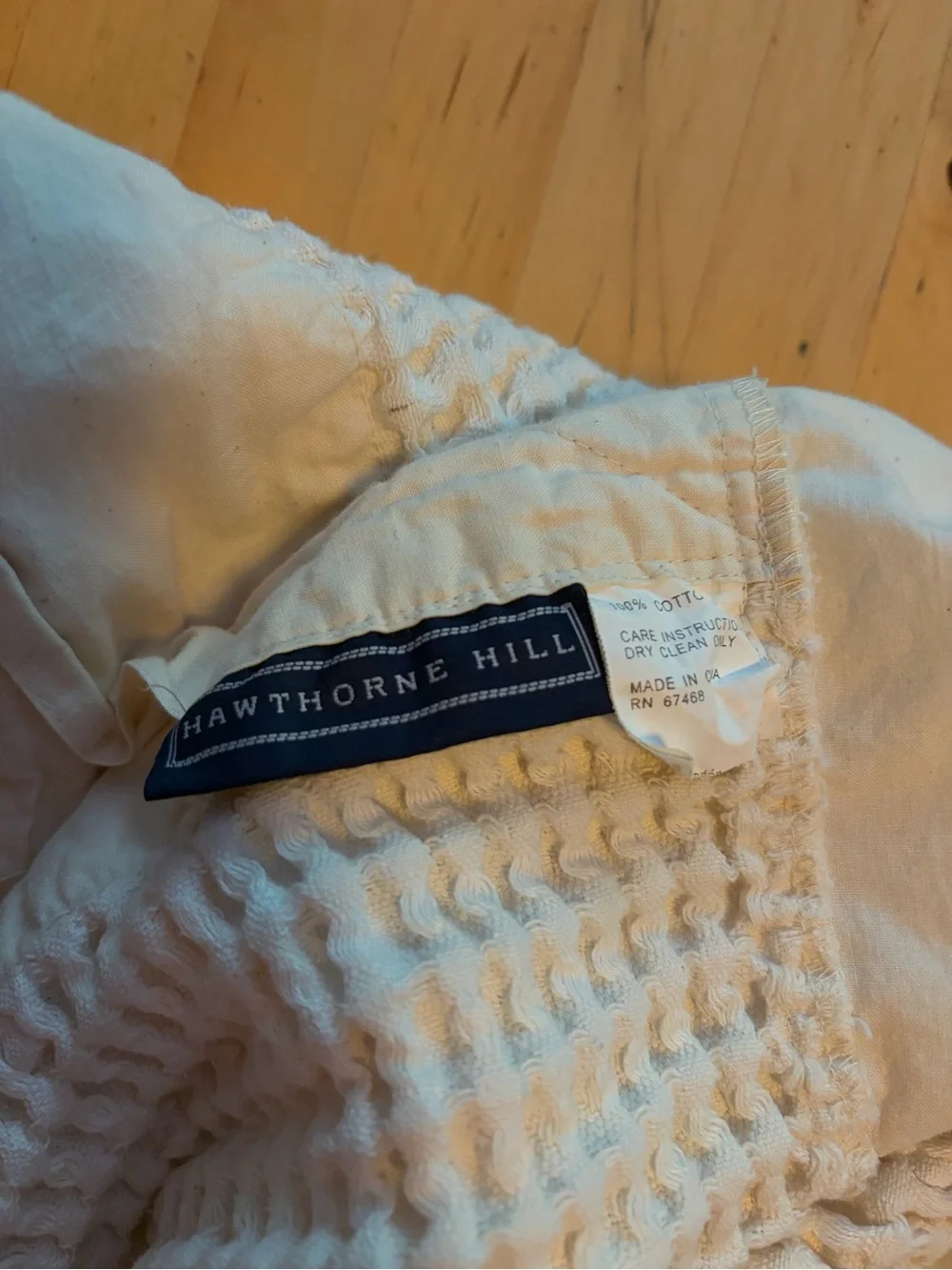 White Waffle Weave Duvet Cover Set - Classic Hawthorne Hill + 2 pillow shams